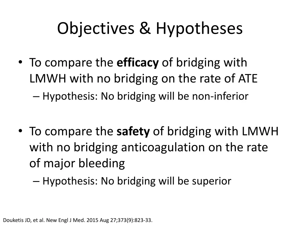 objectives hypotheses