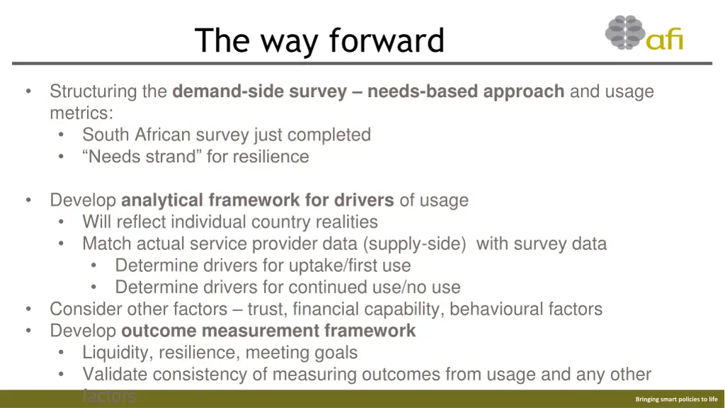 the way forward