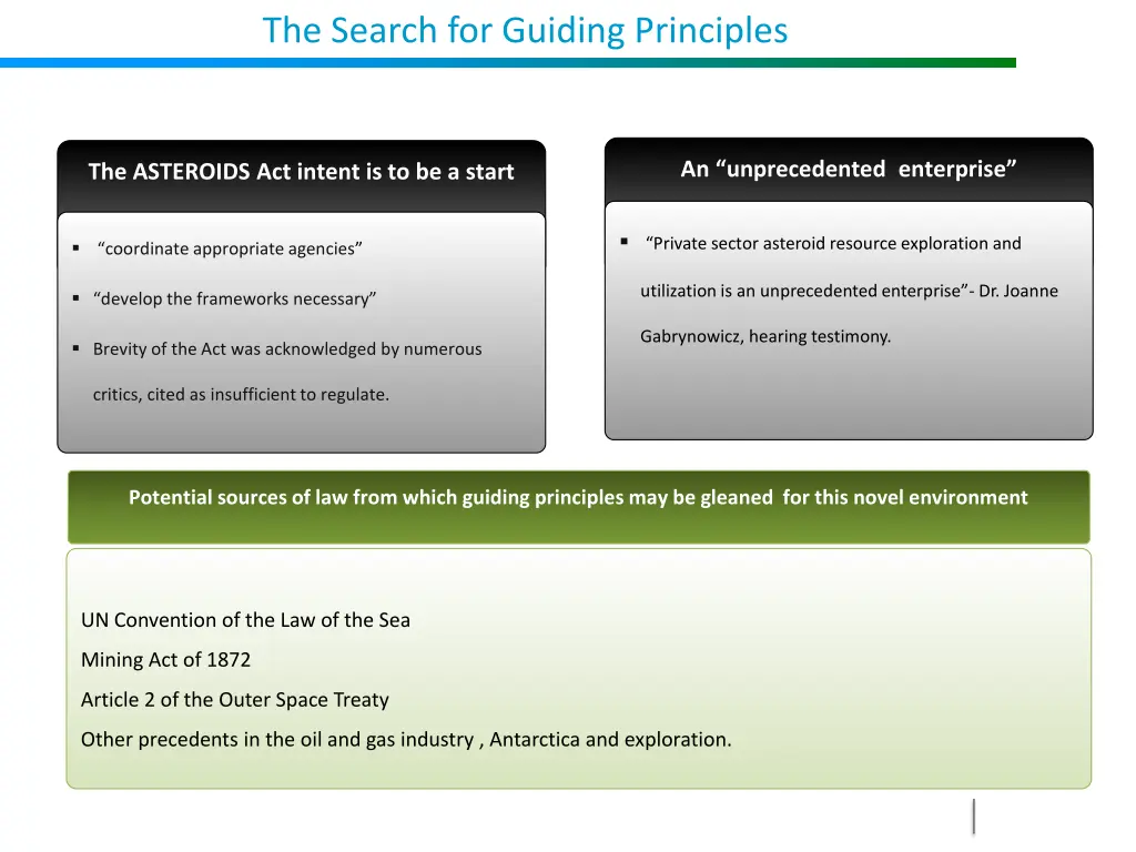 the search for guiding principles