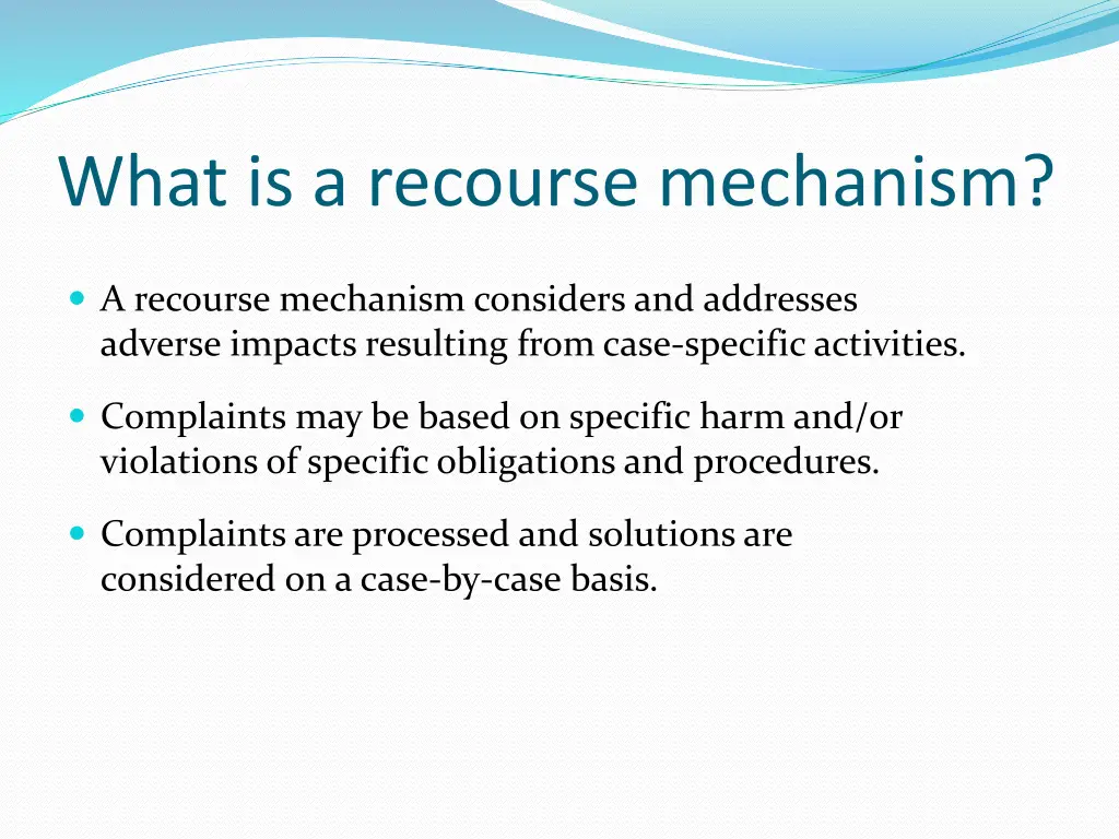 what is a recourse mechanism
