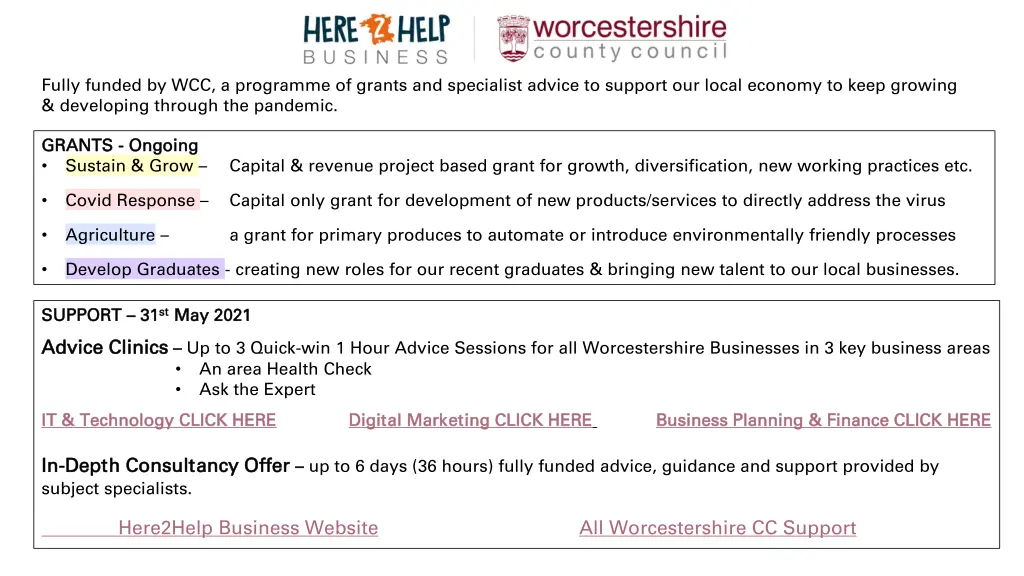 fully funded by wcc a programme of grants
