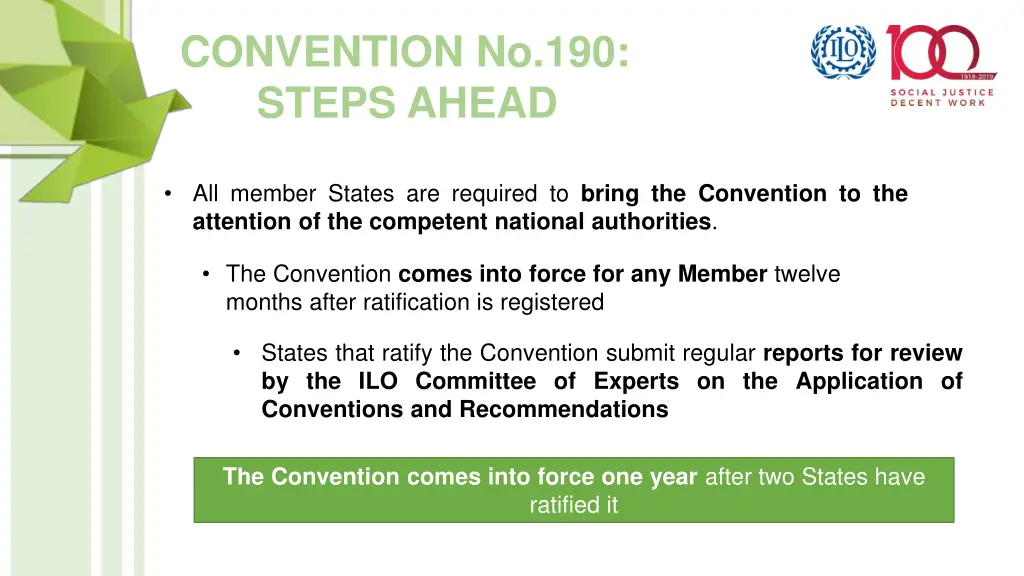 convention no 190 steps ahead