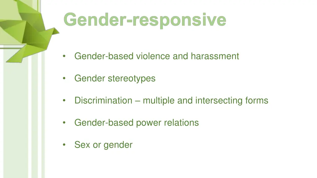 gender based violence and harassment