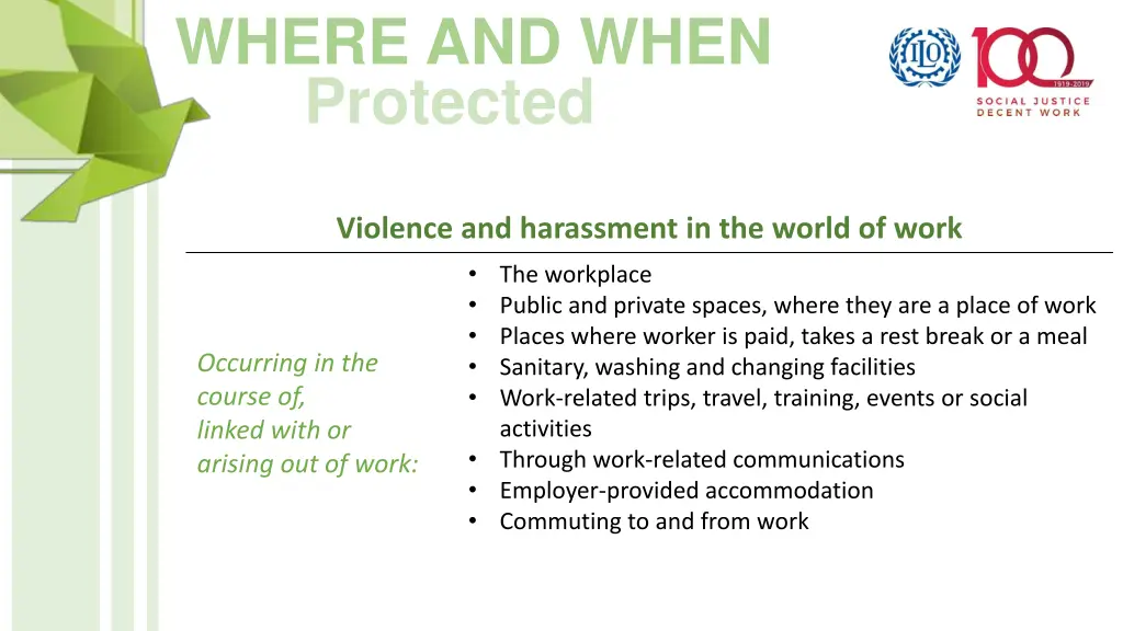 where and when protected