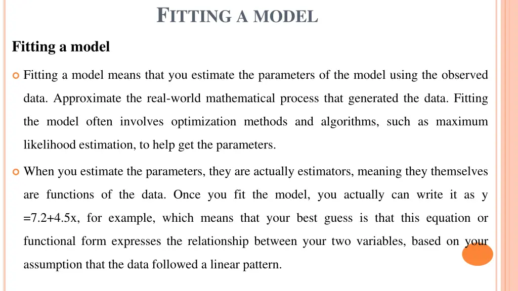 f itting a model
