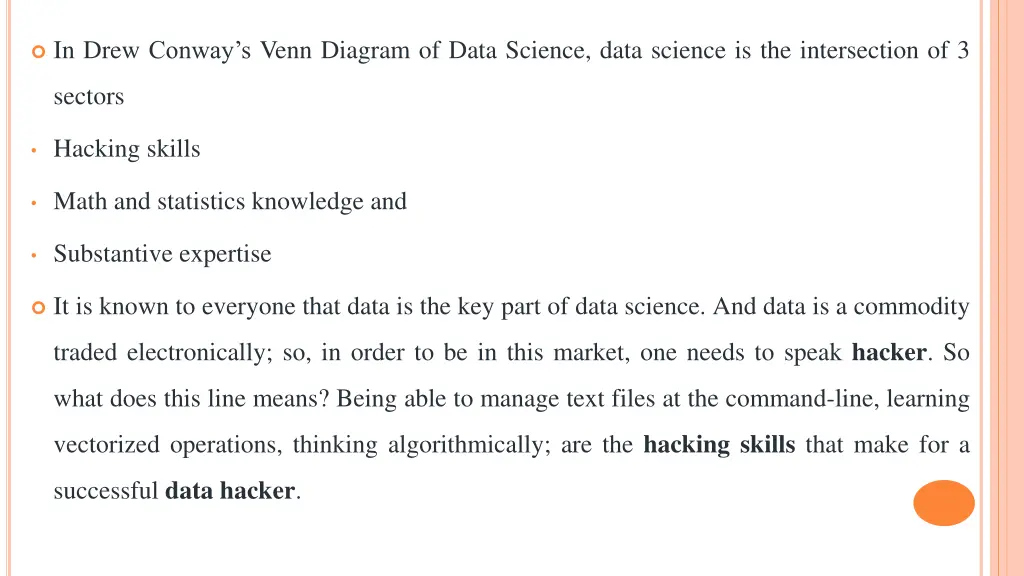 in drew conway s venn diagram of data science