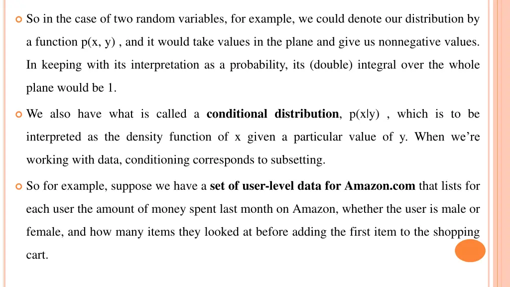 so in the case of two random variables