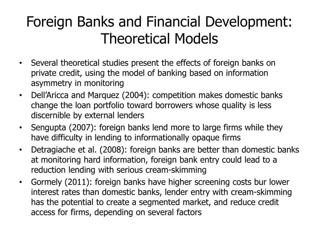 foreign banks and financial development 1