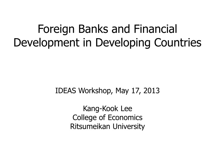 foreign banks and financial development