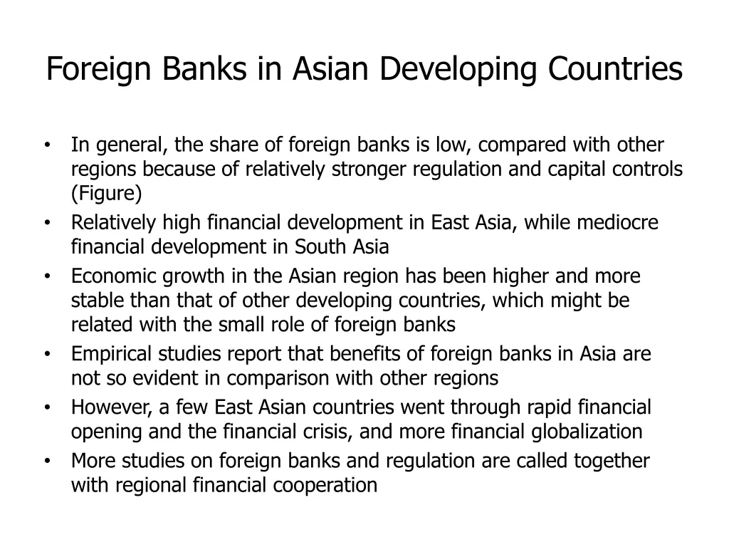 foreign banks in asian developing countries