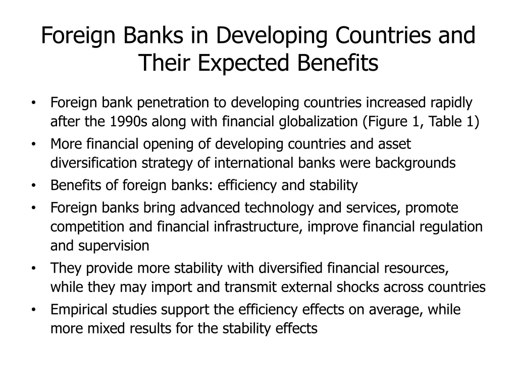 foreign banks in developing countries and their