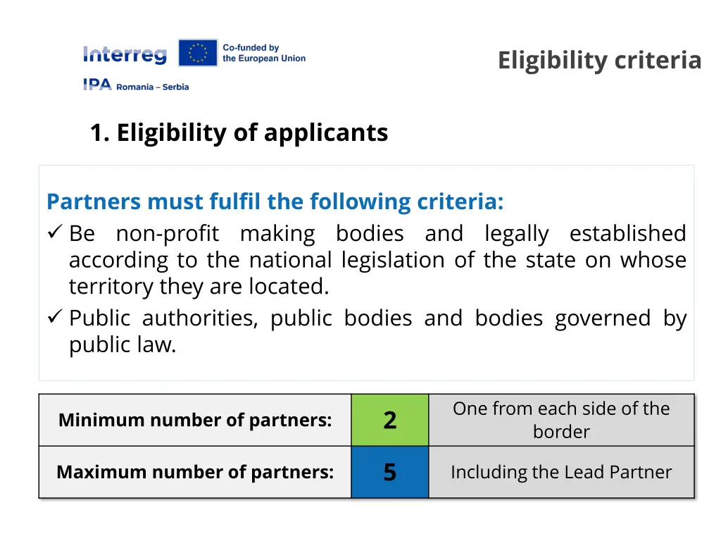 eligibility criteria
