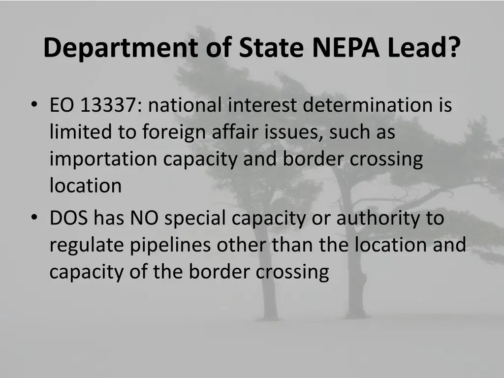 department of state nepa lead