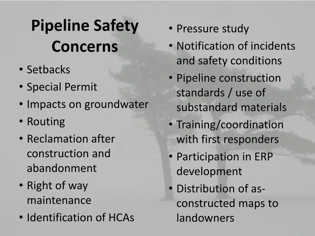 pipeline safety concerns