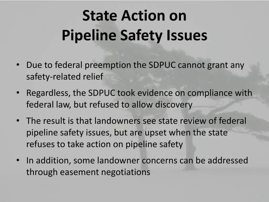 state action on pipeline safety issues