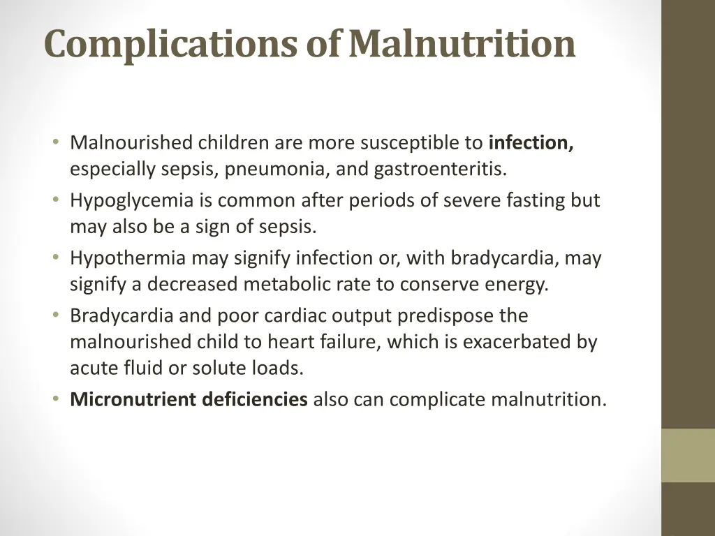 complications of malnutrition