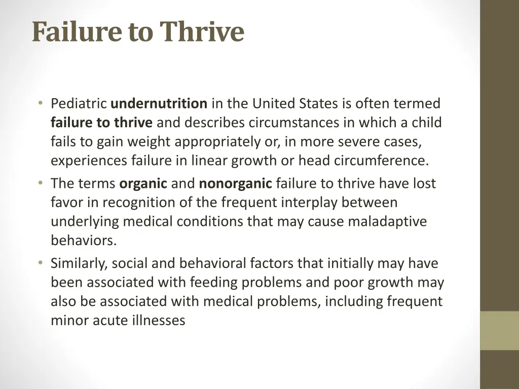 failure to thrive