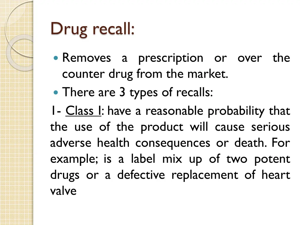 drug recall