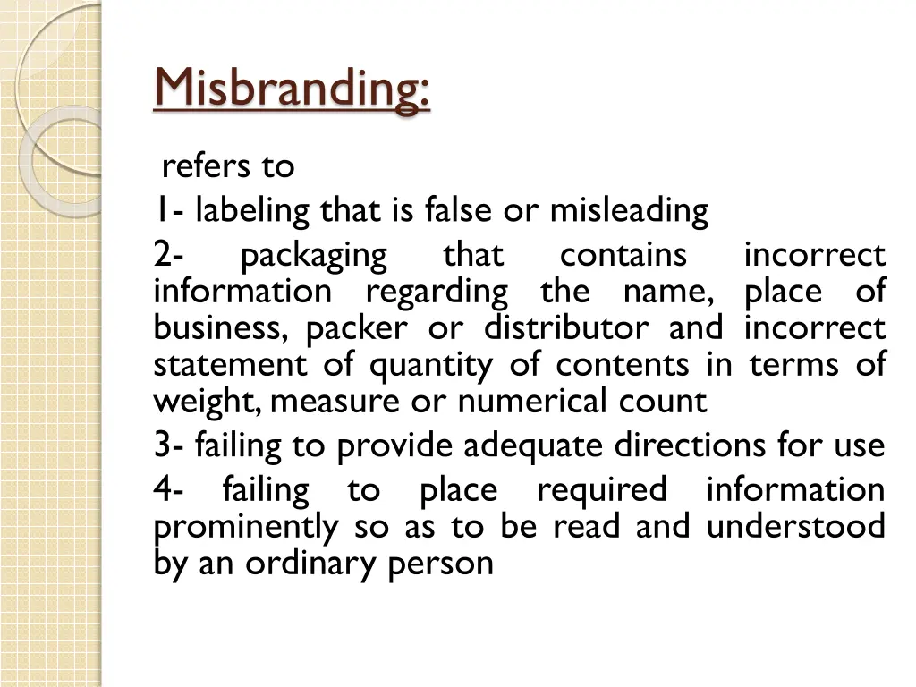 misbranding