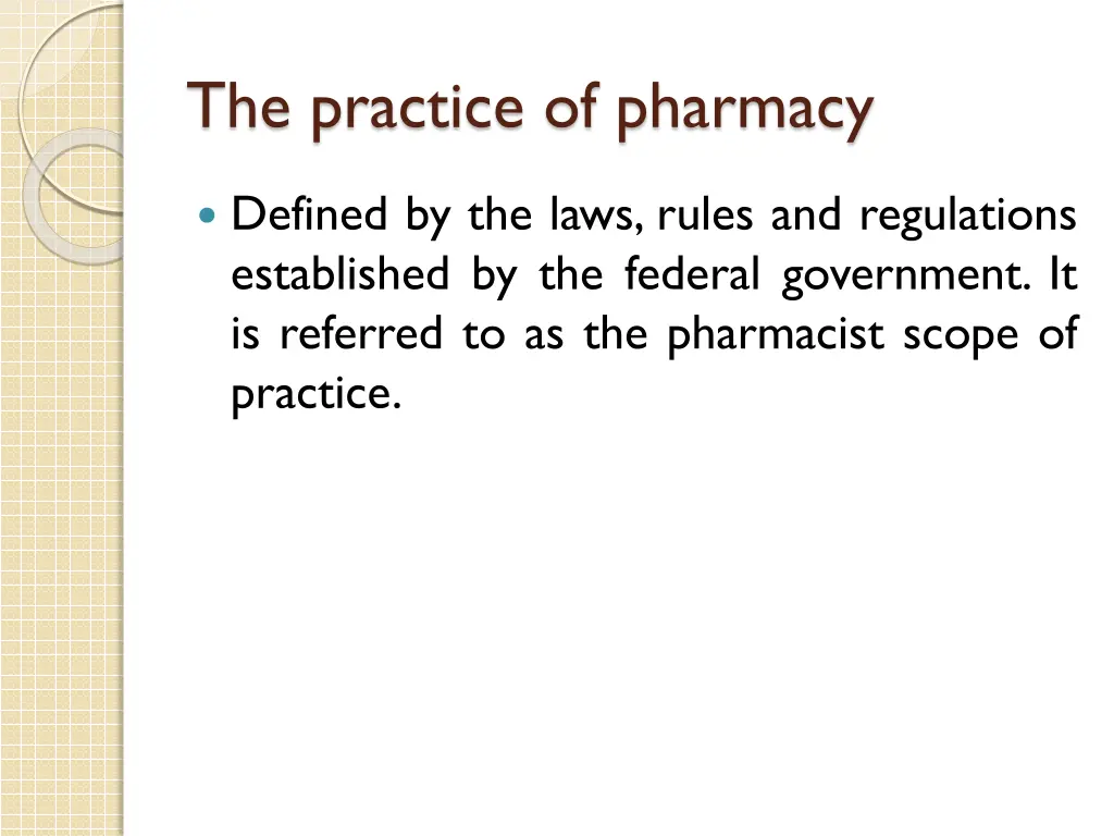 the practice of pharmacy