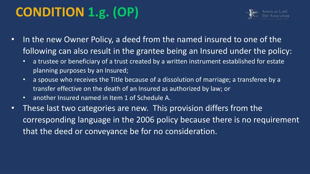 condition 1 g op