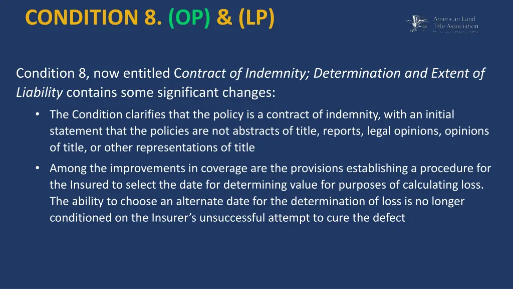 condition 8 op lp