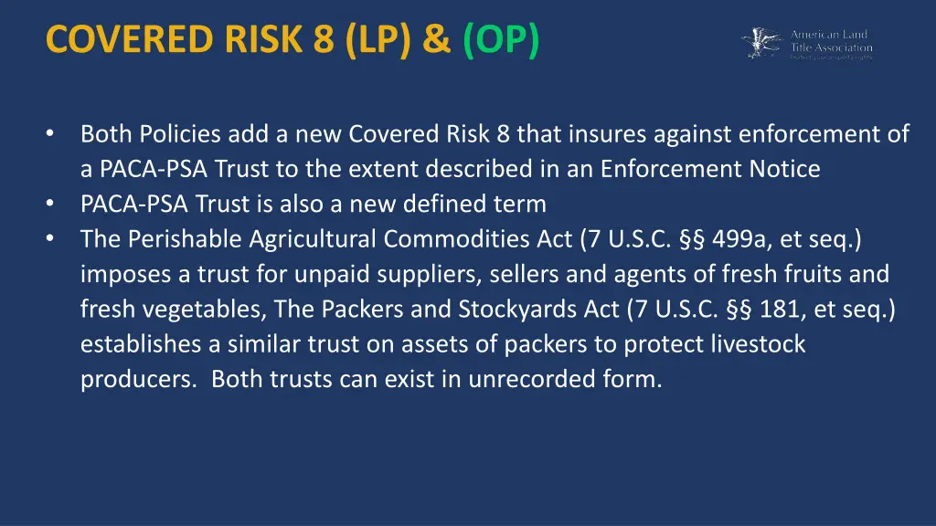 covered risk 8 lp op