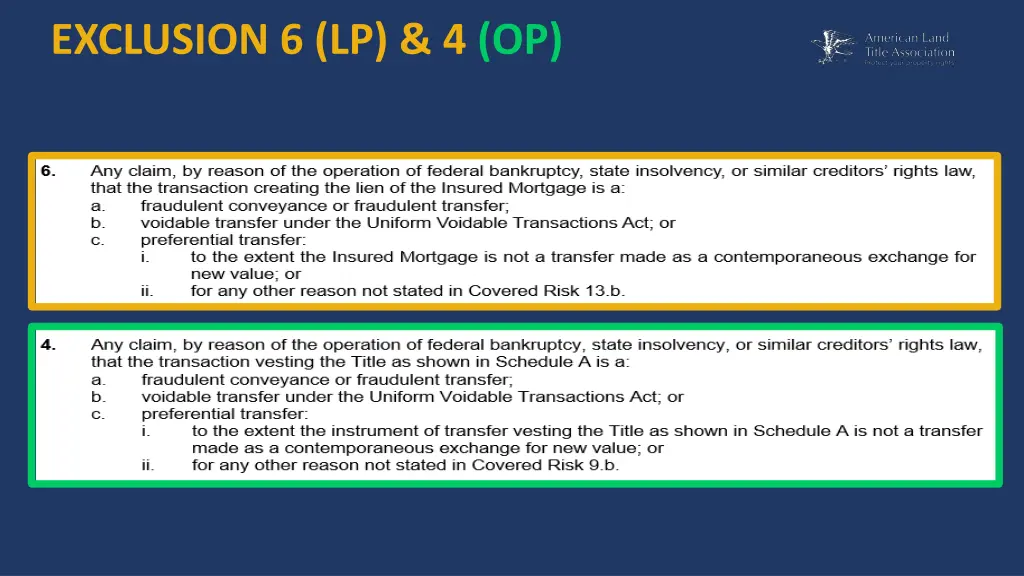 exclusion 6 lp 4 op 1