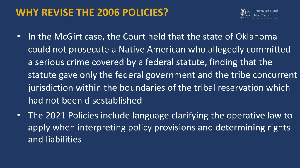 why revise the 2006 policies 2