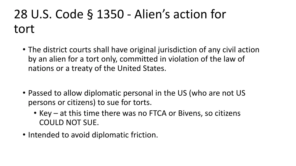 28 u s code 1350 alien s action for tort