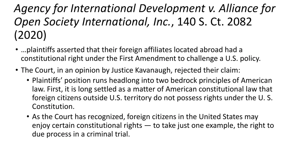 agency for international development v alliance