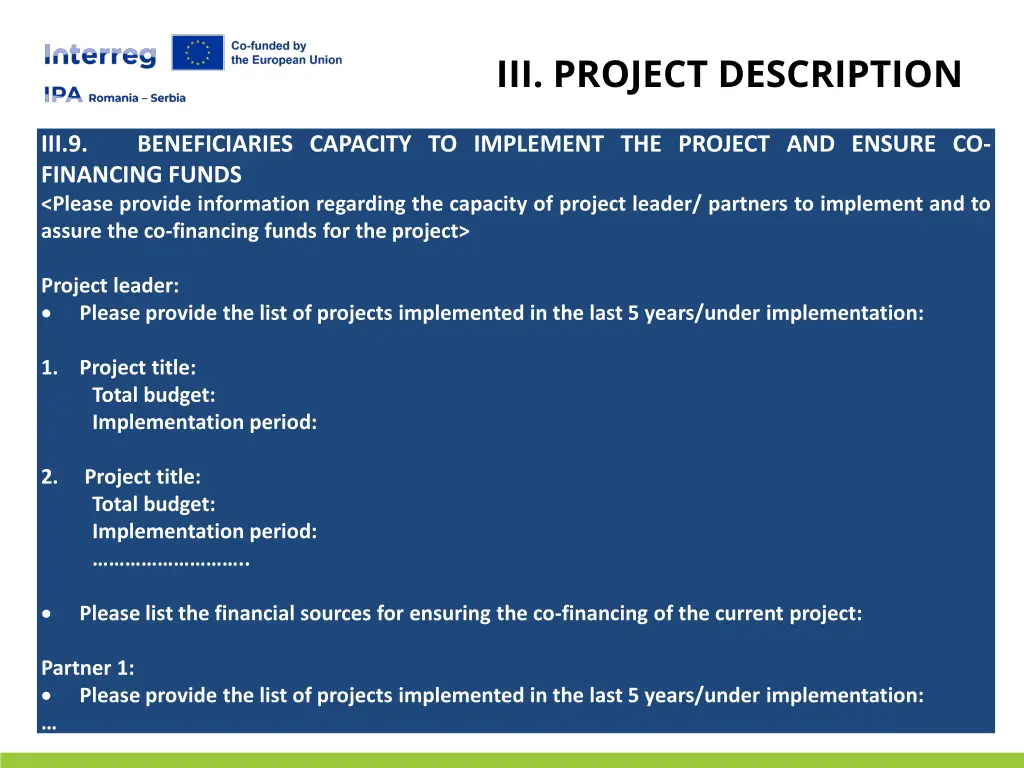 iii project description 6