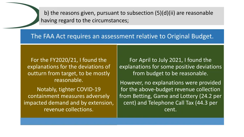 b the reasons given pursuant to subsection