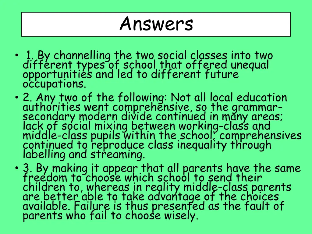 answers
