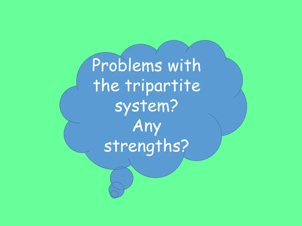 problems with the tripartite system any strengths