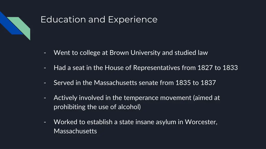 education and experience