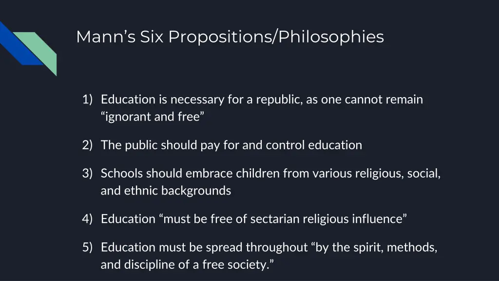 mann s six propositions philosophies