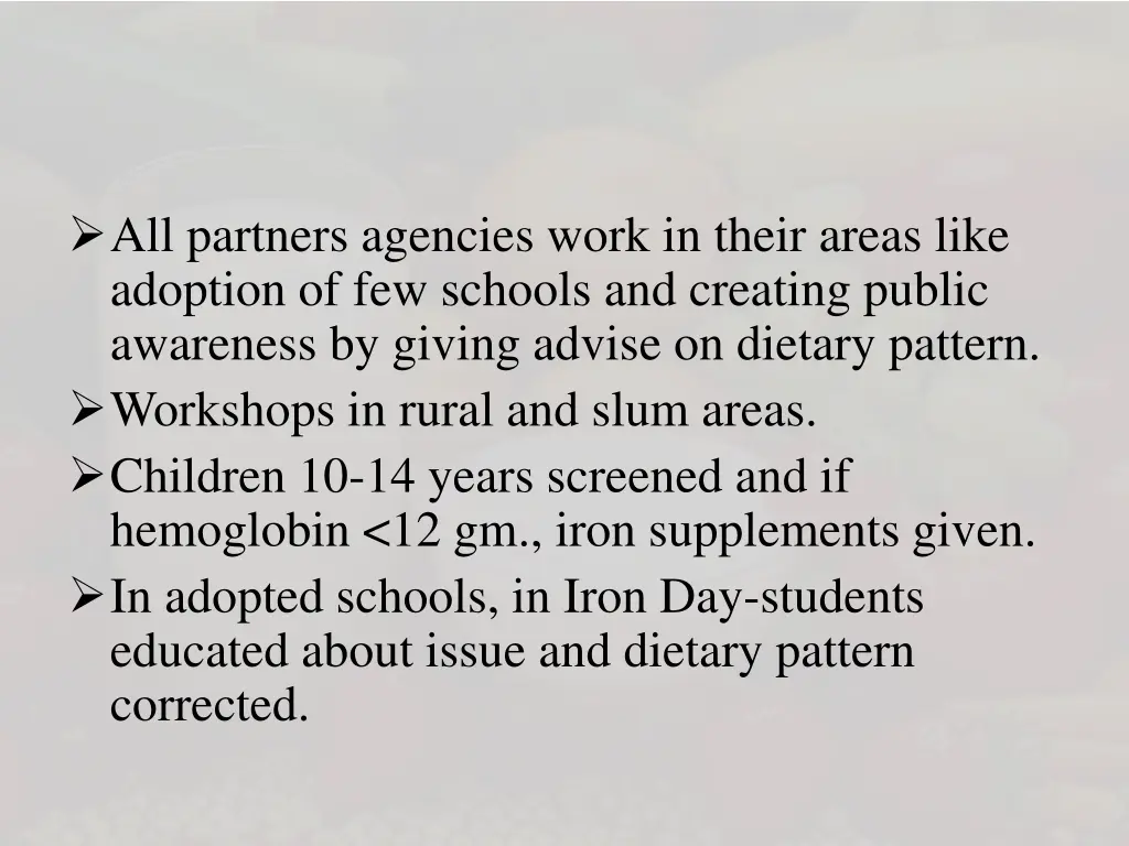 all partners agencies work in their areas like