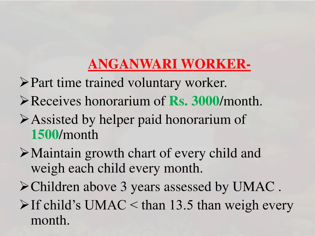 anganwari worker part time trained voluntary