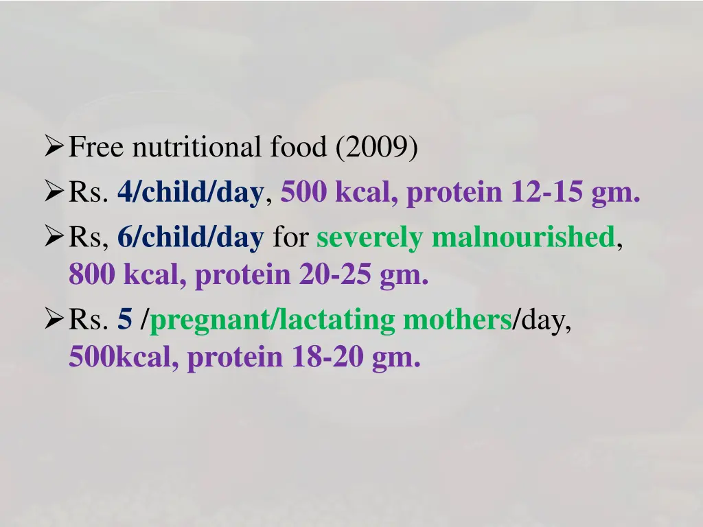 free nutritional food 2009 rs 4 child