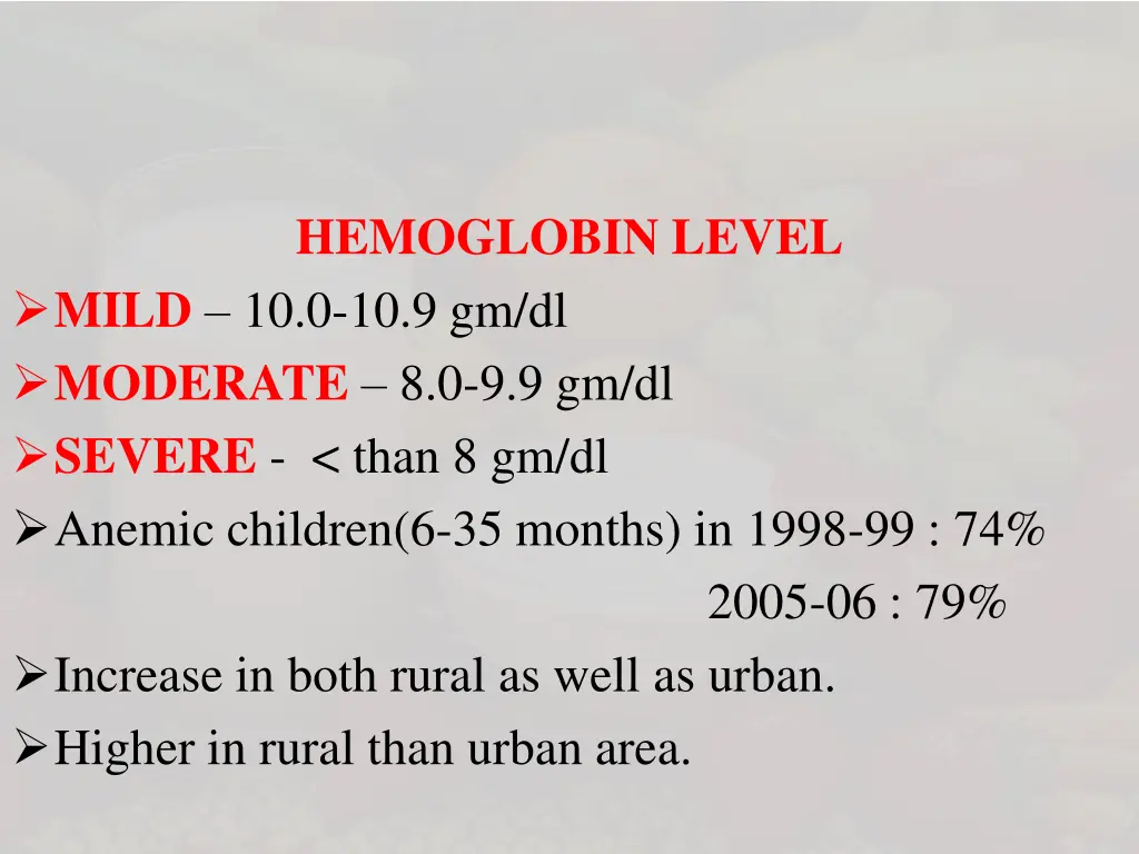 hemoglobin level