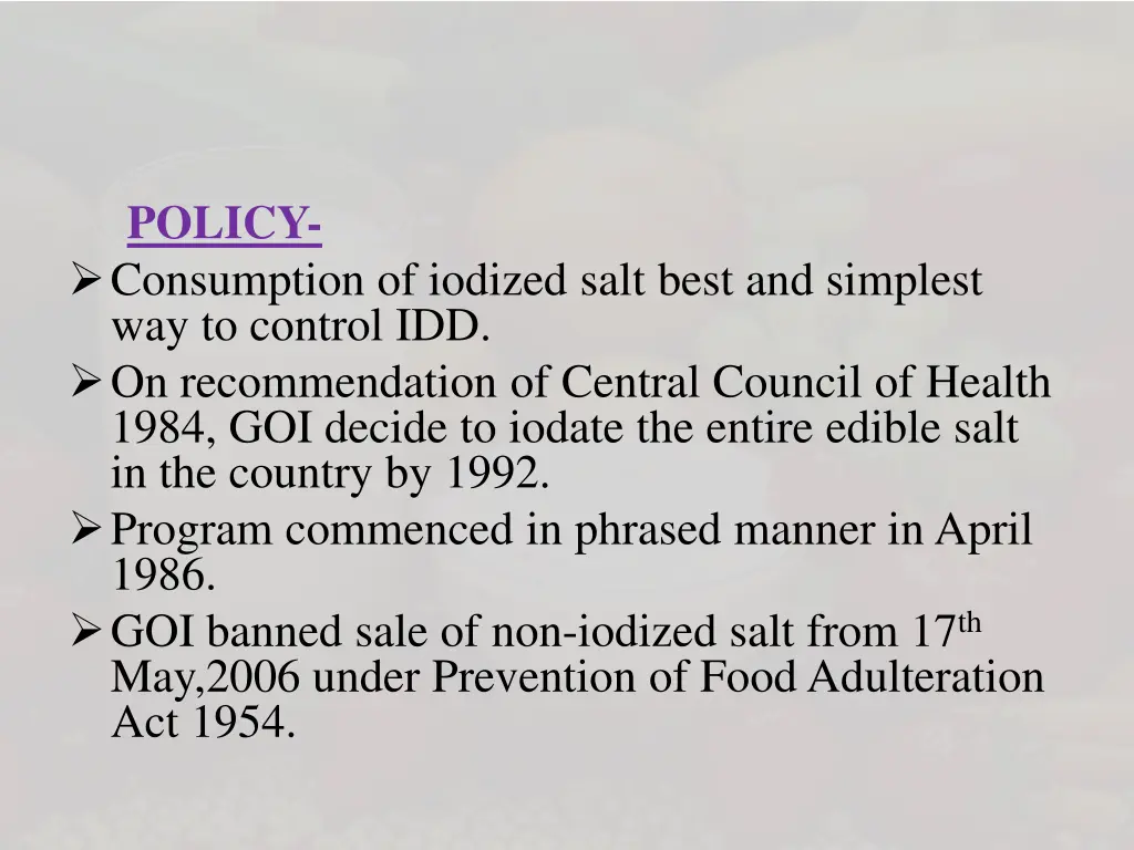 policy consumption of iodized salt best