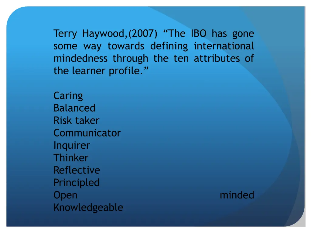 terry haywood 2007 the ibo has gone some