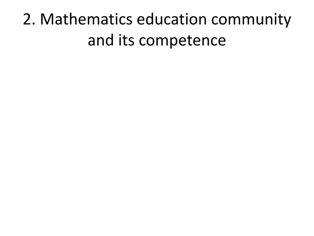 2 mathematics education community