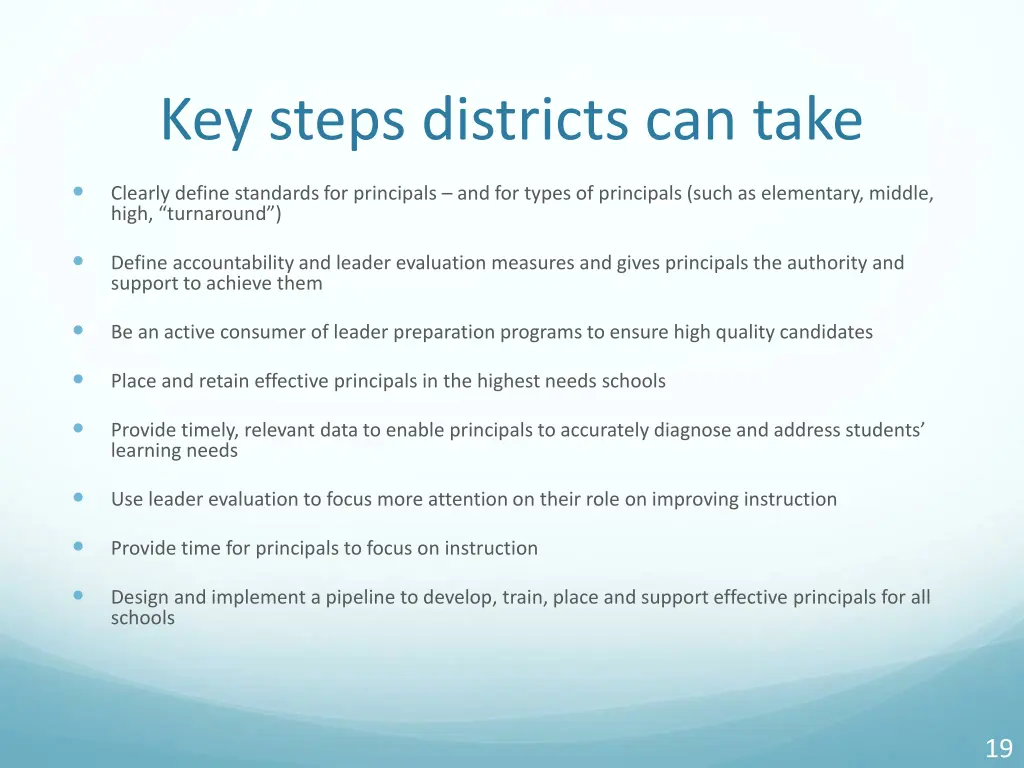 key steps districts can take