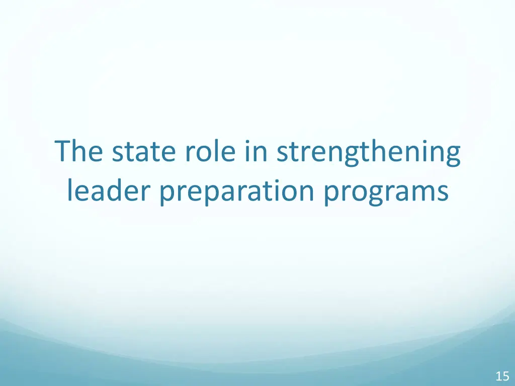 the state role in strengthening leader