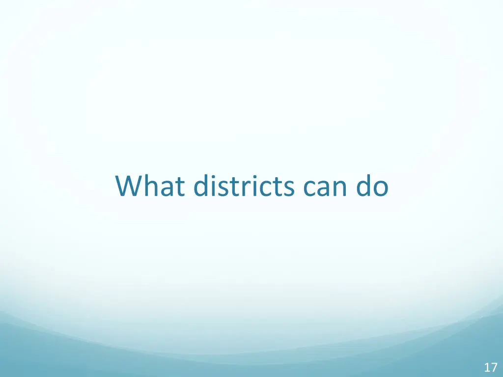 what districts can do