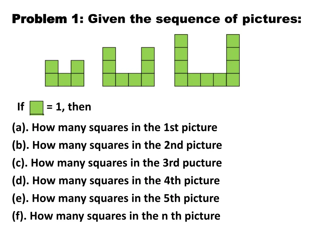 problem 1 problem 1 given the sequence of pictures