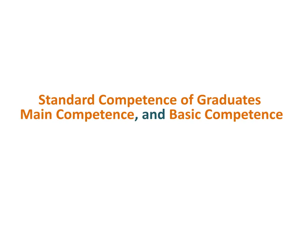 standard competence of graduates main competence
