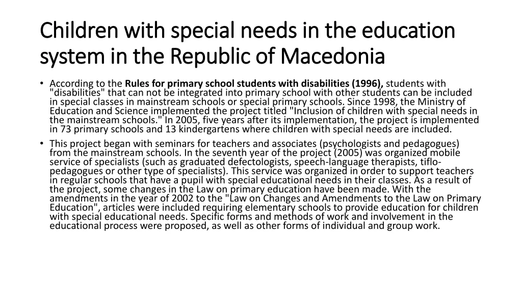 children with special needs in the education